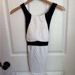 Victoria's Secret Built-In Bra Black and White Dressy Tank Top